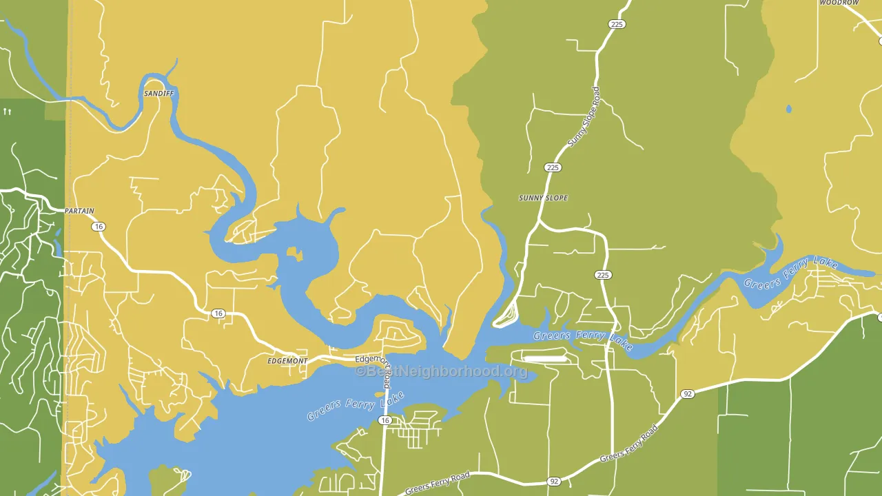 Edgemont, AR block-group voter-turnout map