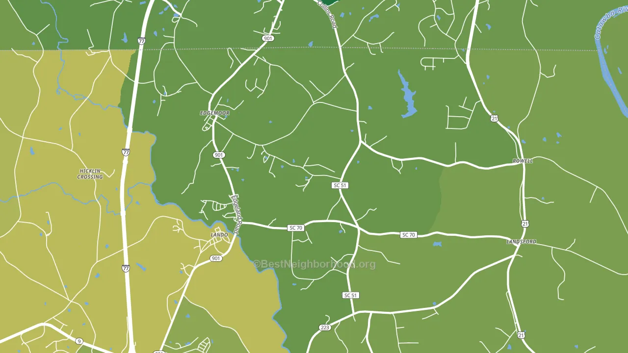 Edgemoor, SC block-group voter-turnout map