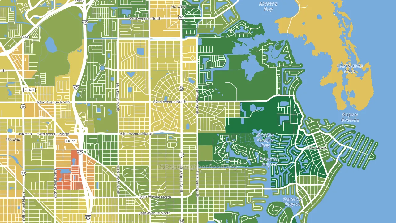 Edgemoor, St. Petersburg, FL block-group voter-turnout map