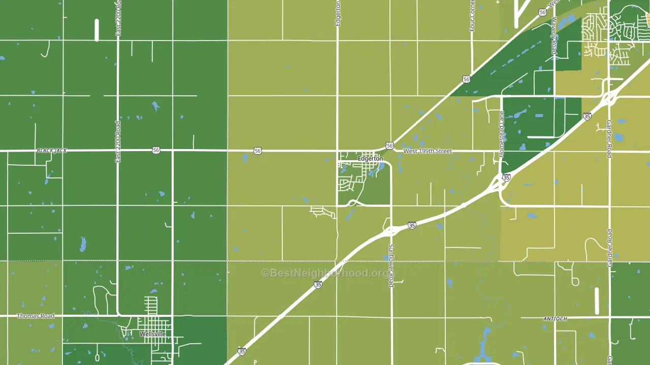 Edgerton, KS block-group voter-turnout map
