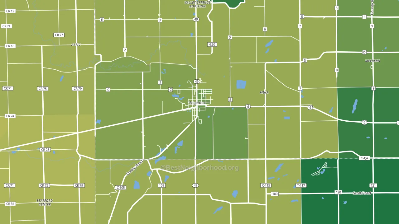 Edgerton, OH block-group voter-turnout map