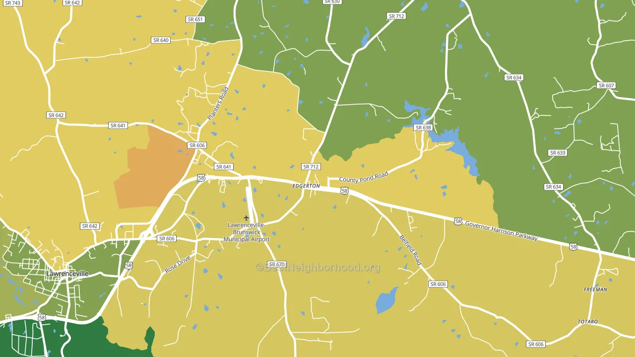 Edgerton, VA block-group voter-turnout map