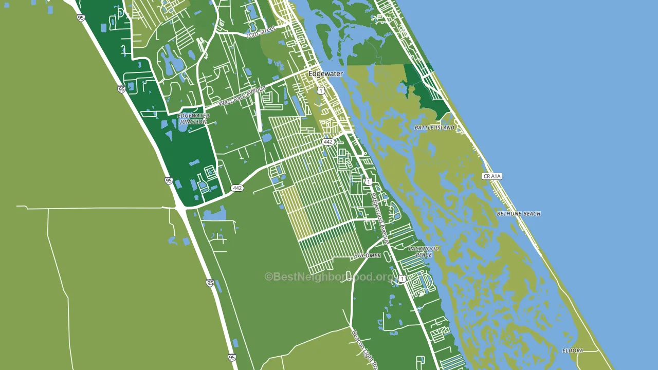 Edgewater, FL block-group voter-turnout map