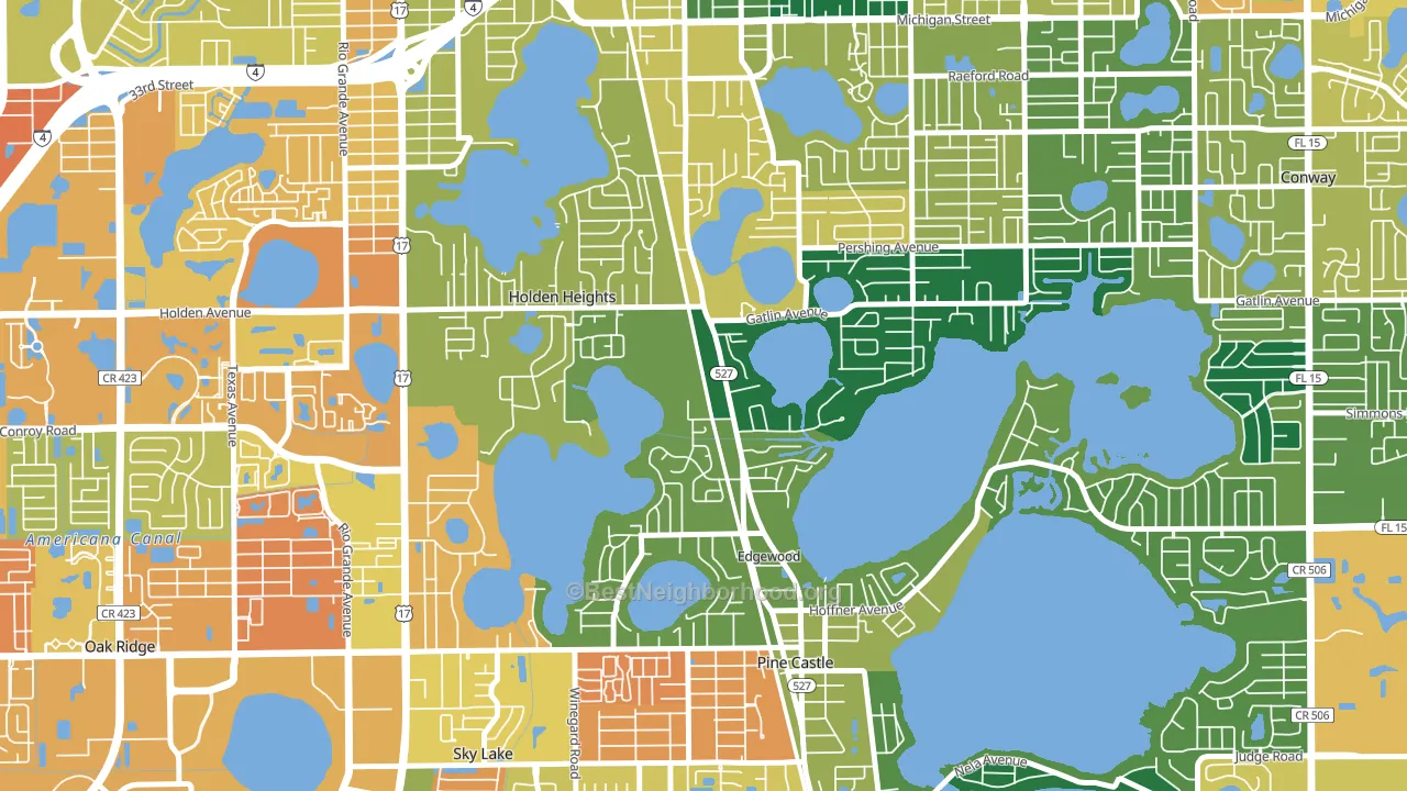 Edgewood, FL block-group voter-turnout map