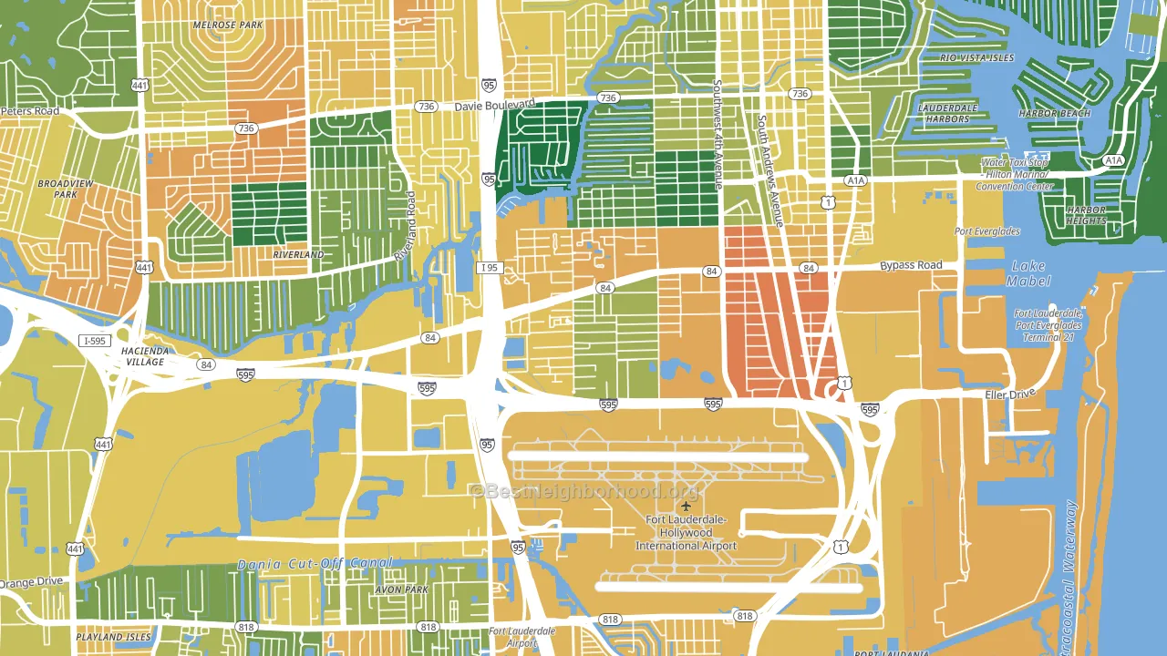 Edgewood, Fort Lauderdale, FL block-group voter-turnout map
