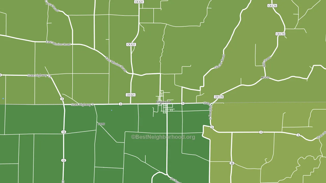 Edgewood, IA block-group voter-turnout map
