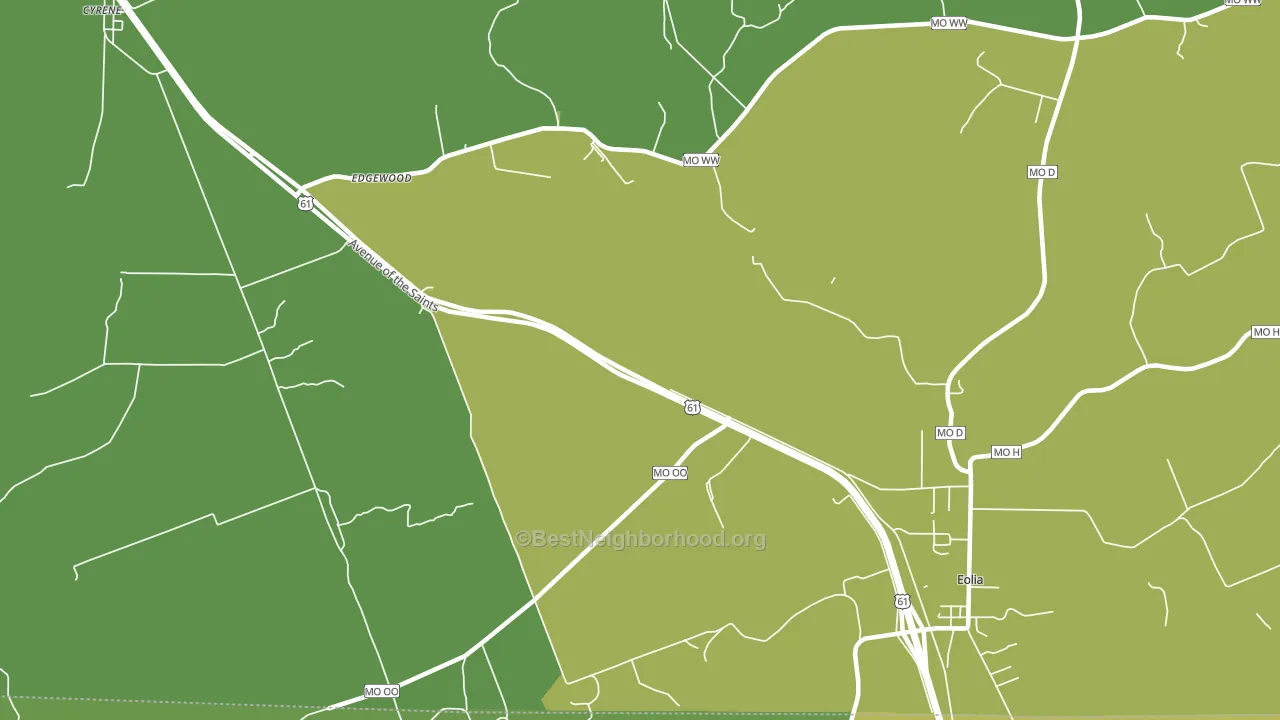 Edgewood, MO block-group voter-turnout map