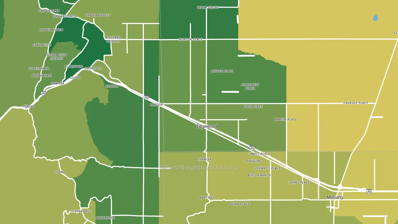 Edgewood, NM block-group voter-turnout map