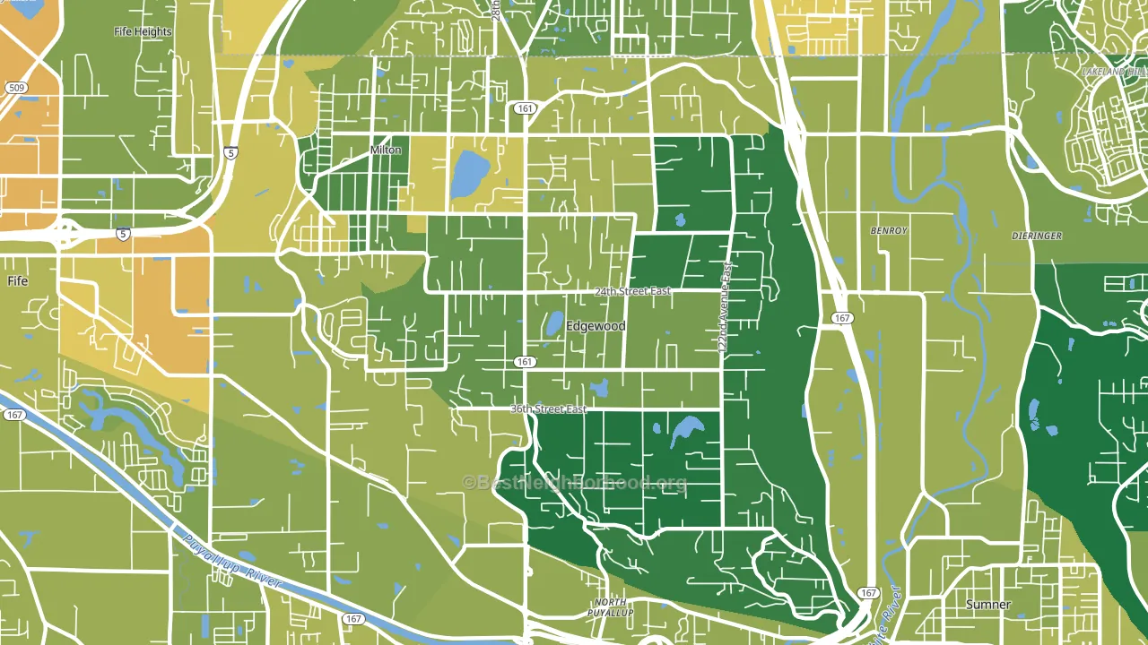 Edgewood, WA block-group voter-turnout map
