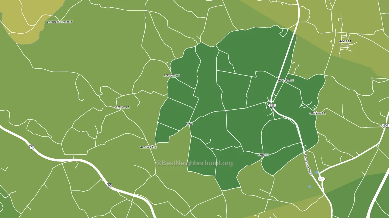 Edie, PA block-group voter-turnout map