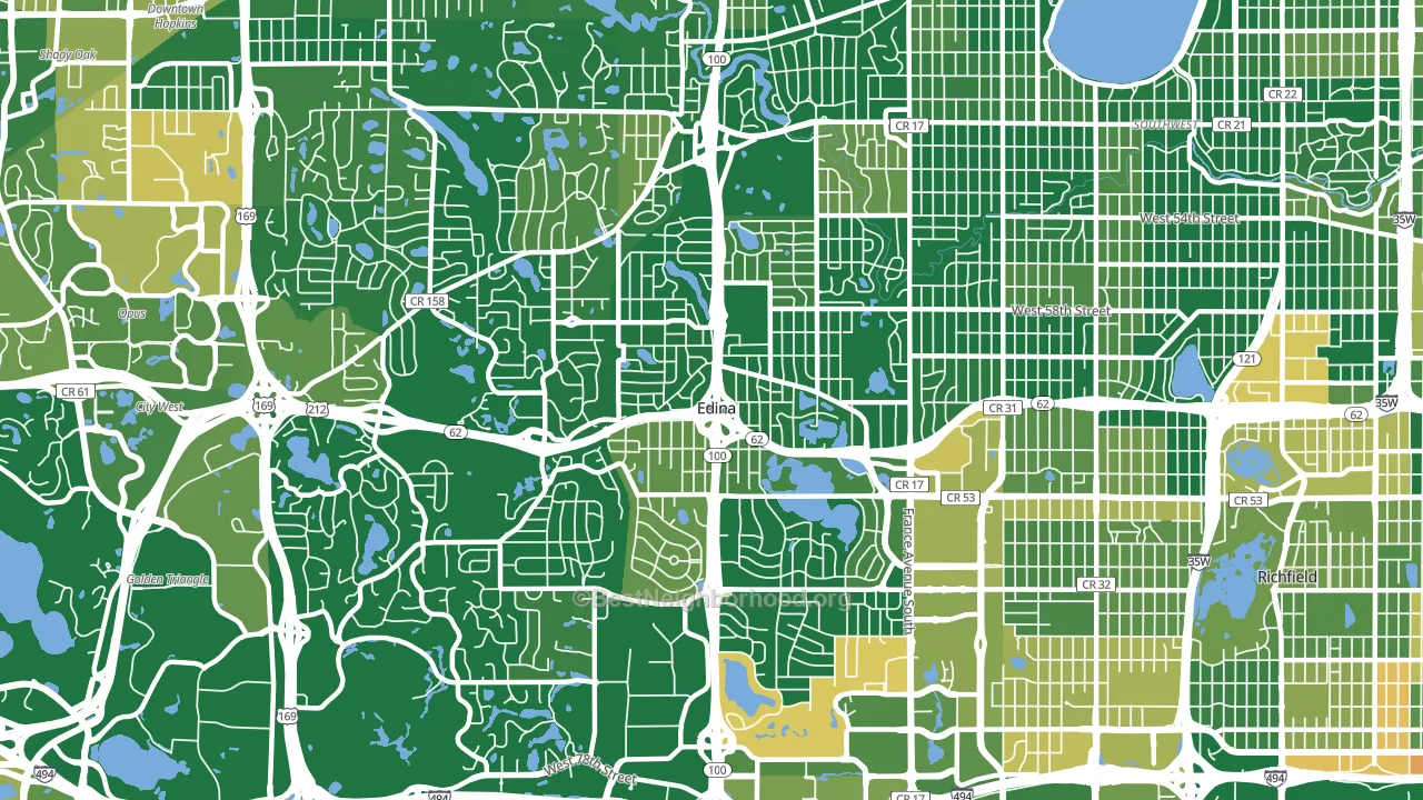 Edina, MN block-group voter-turnout map