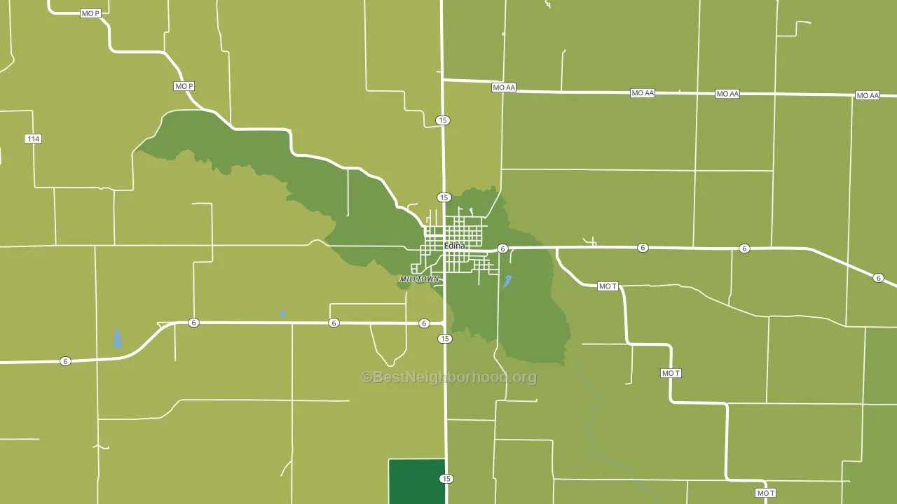 Edina, MO block-group voter-turnout map