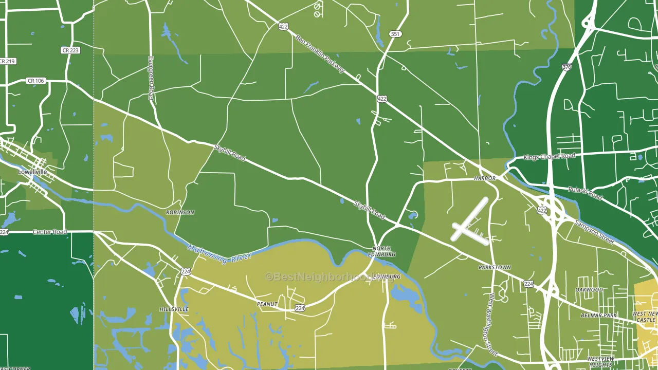 Edinburg, PA block-group voter-turnout map