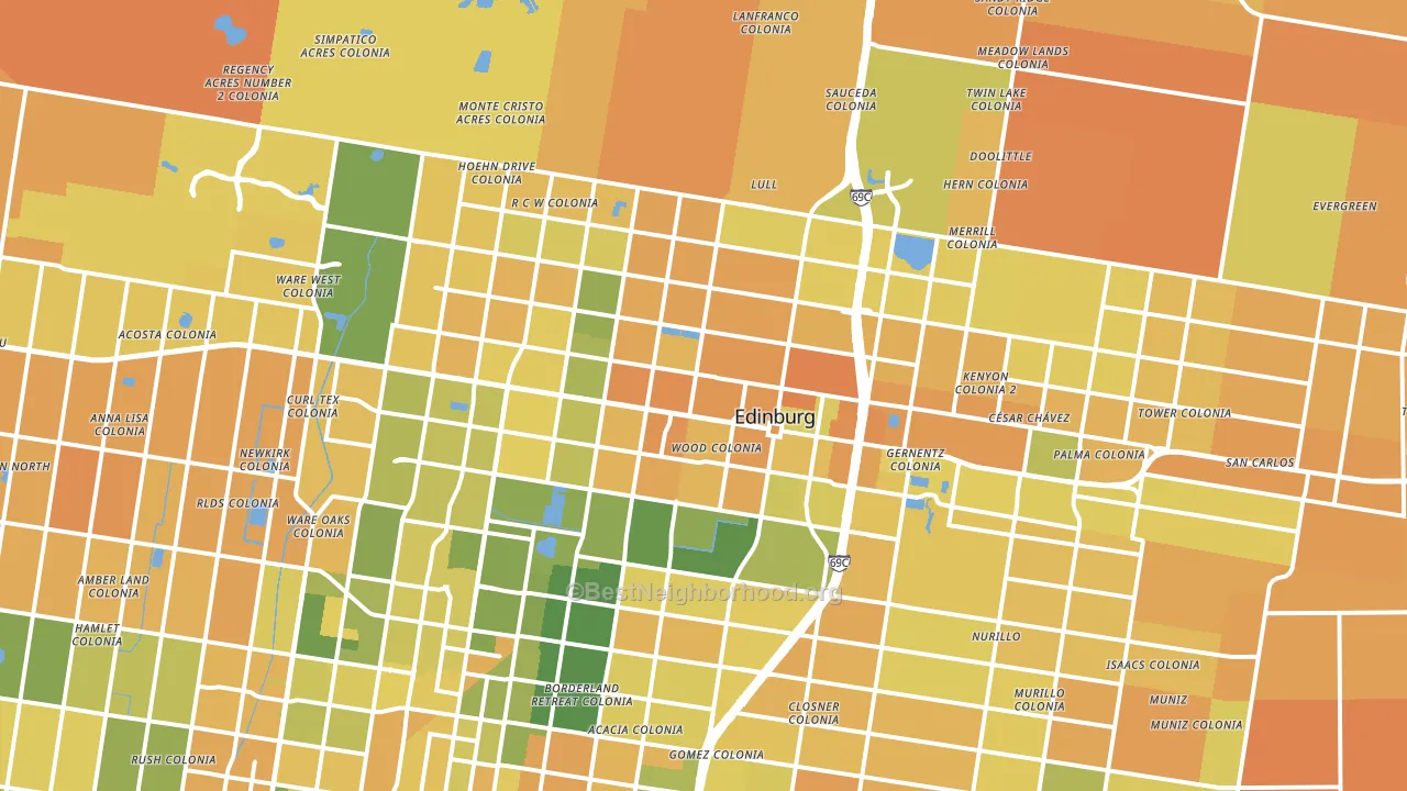 Edinburg, TX block-group voter-turnout map