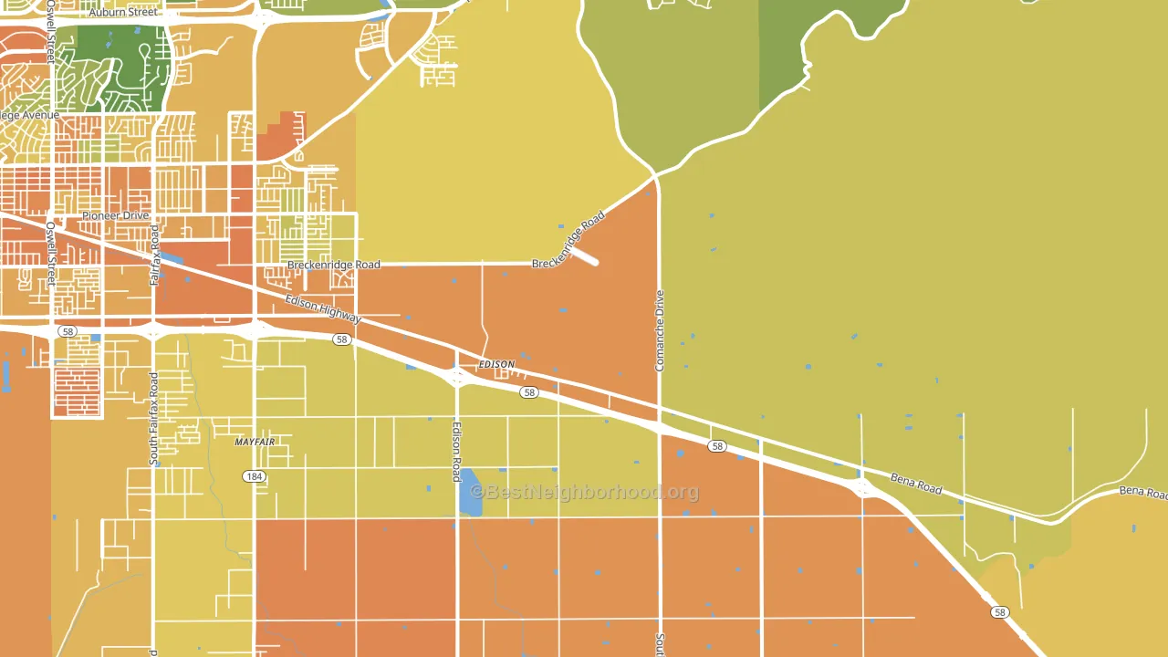 Edison, CA block-group voter-turnout map
