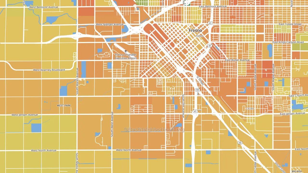 Edison, Fresno, CA block-group voter-turnout map