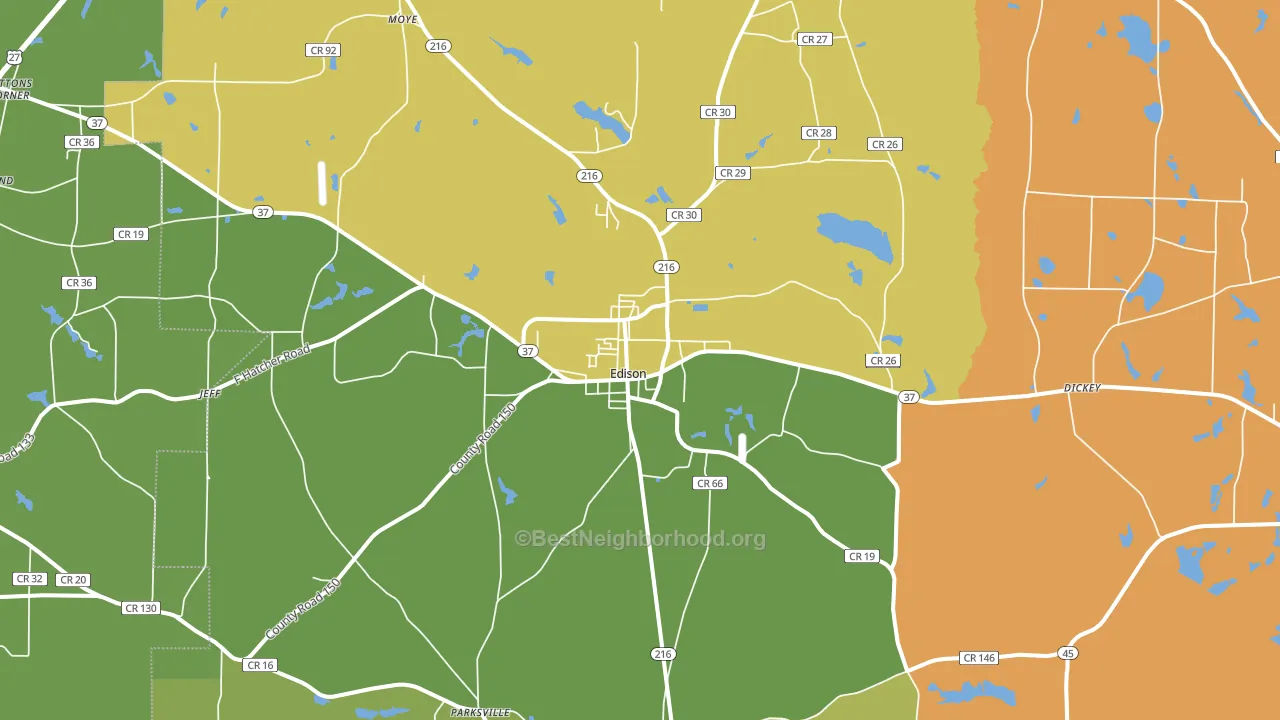 Edison, GA block-group voter-turnout map