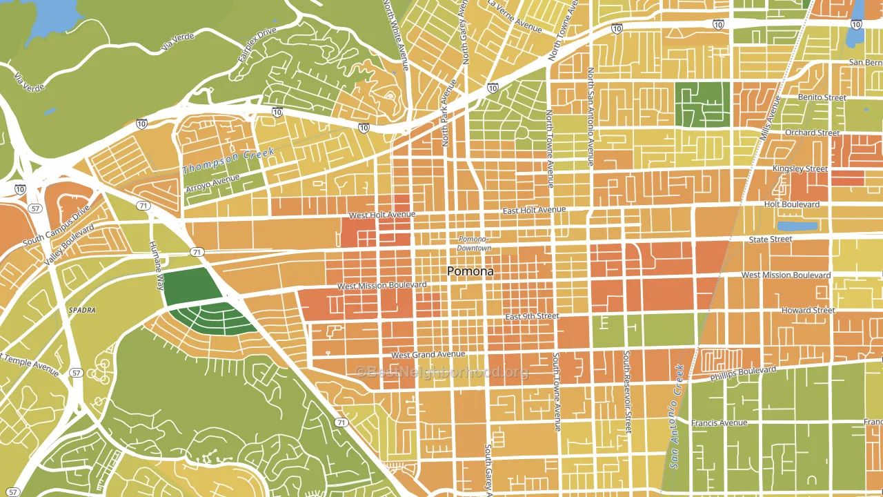 Edison Historic District, Pomona, CA block-group voter-turnout map