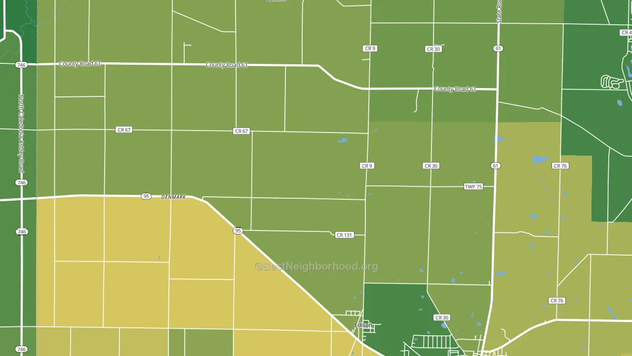 Edison, OH block-group voter-turnout map