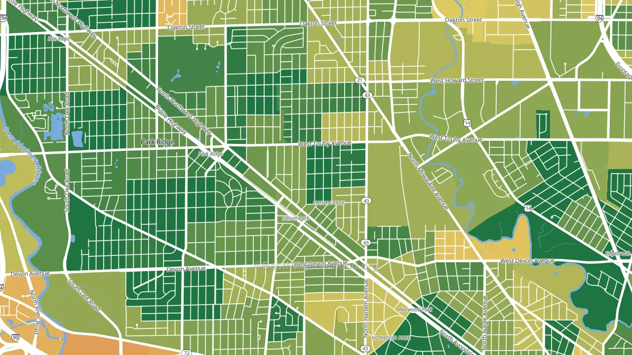 Edison Park, Chicago, IL block-group voter-turnout map