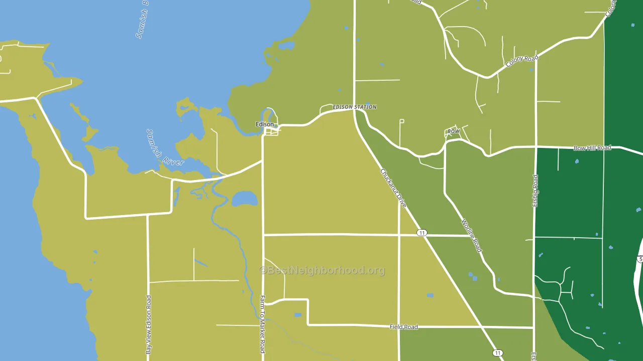 Edison, WA block-group voter-turnout map