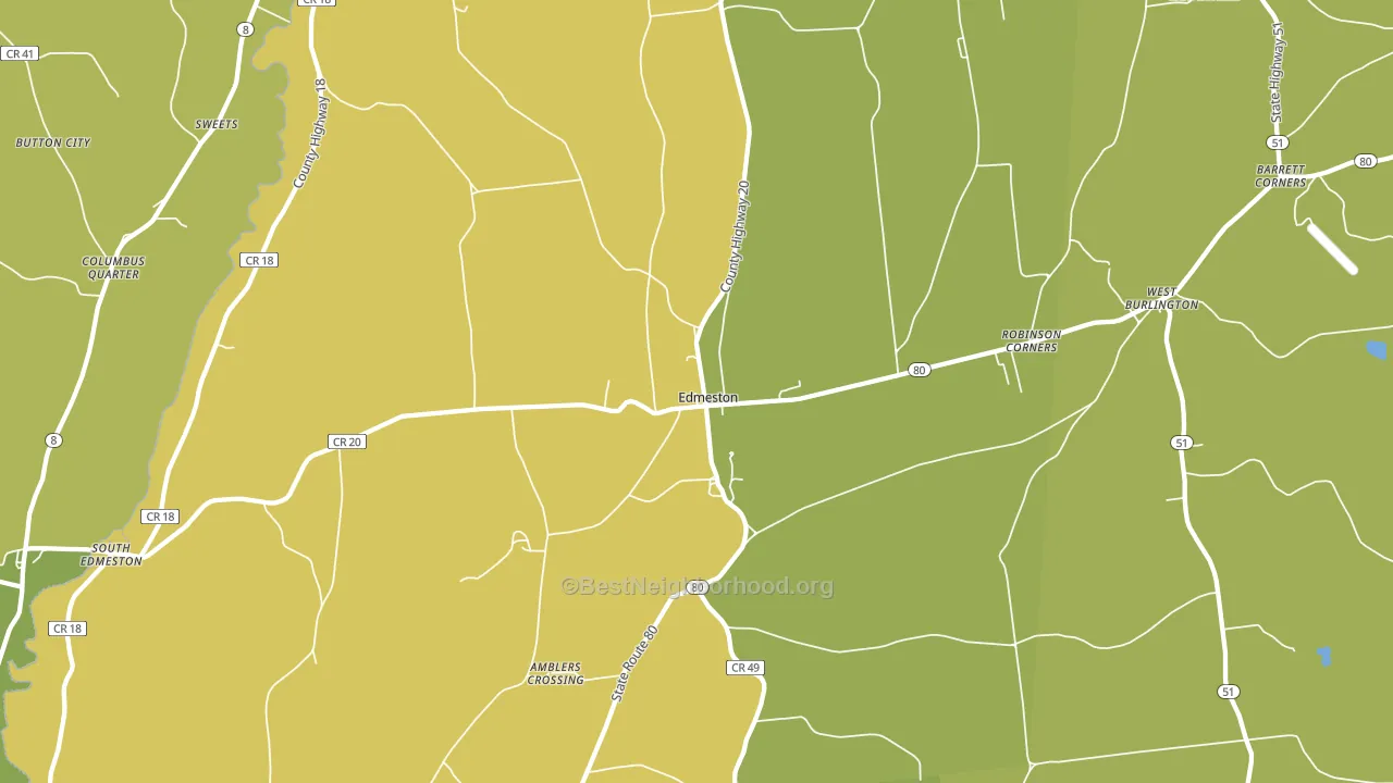 Edmeston, NY block-group voter-turnout map