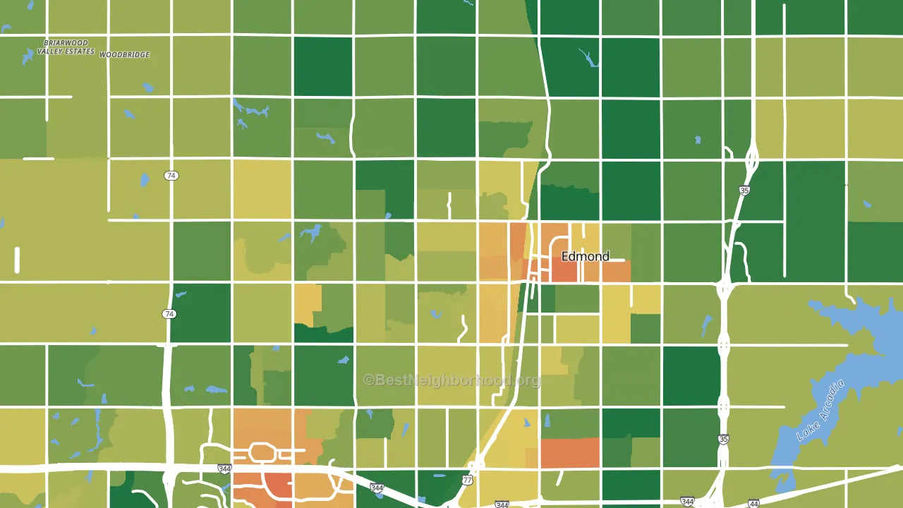 Edmond, OK block-group voter-turnout map