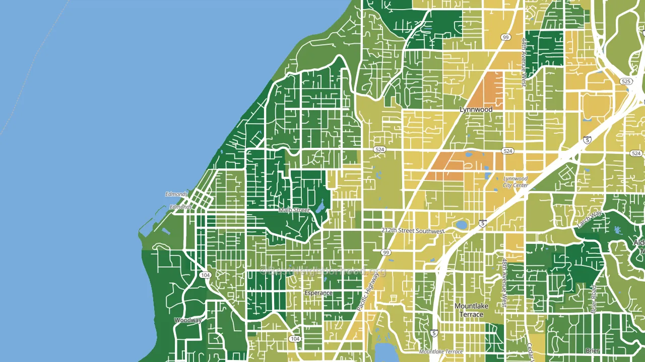 Edmonds, WA block-group voter-turnout map