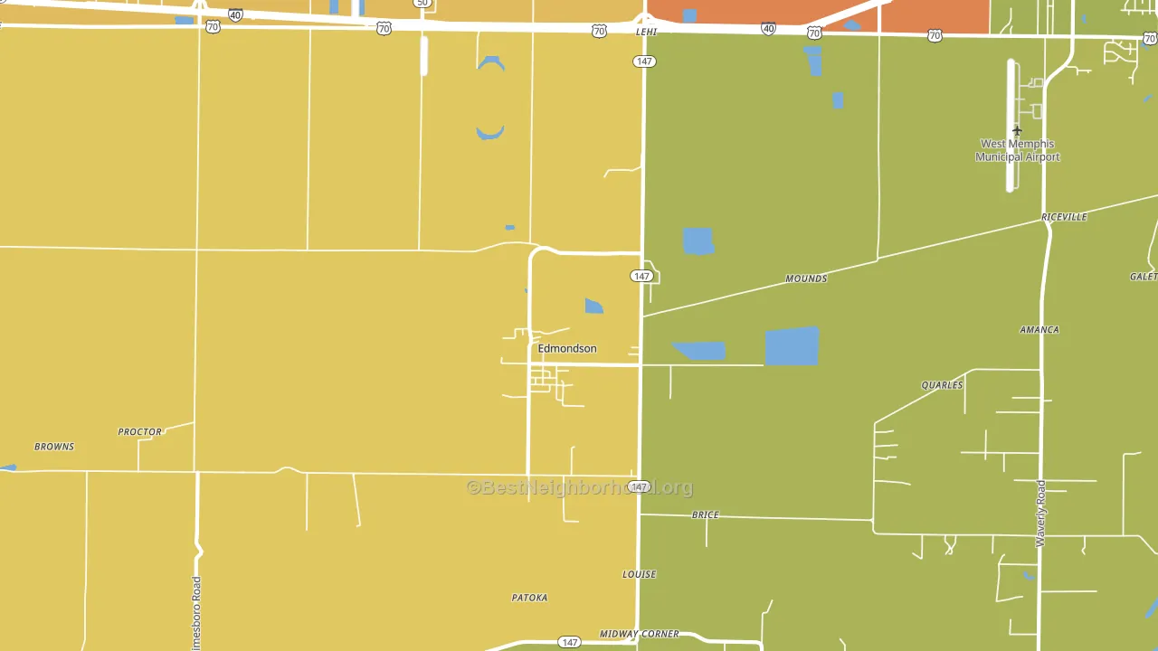 Edmondson, AR block-group voter-turnout map