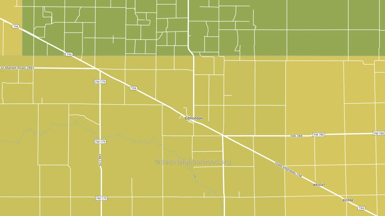 Edmonson, TX block-group voter-turnout map