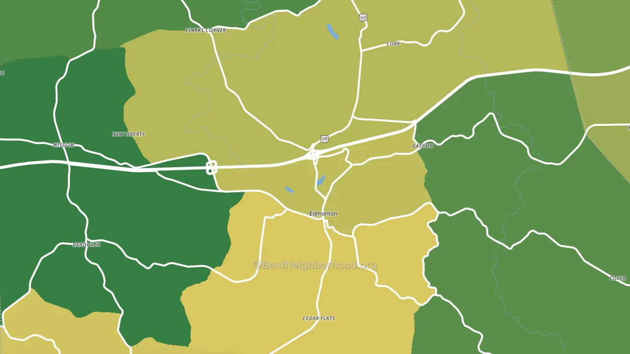 Edmonton, KY block-group voter-turnout map