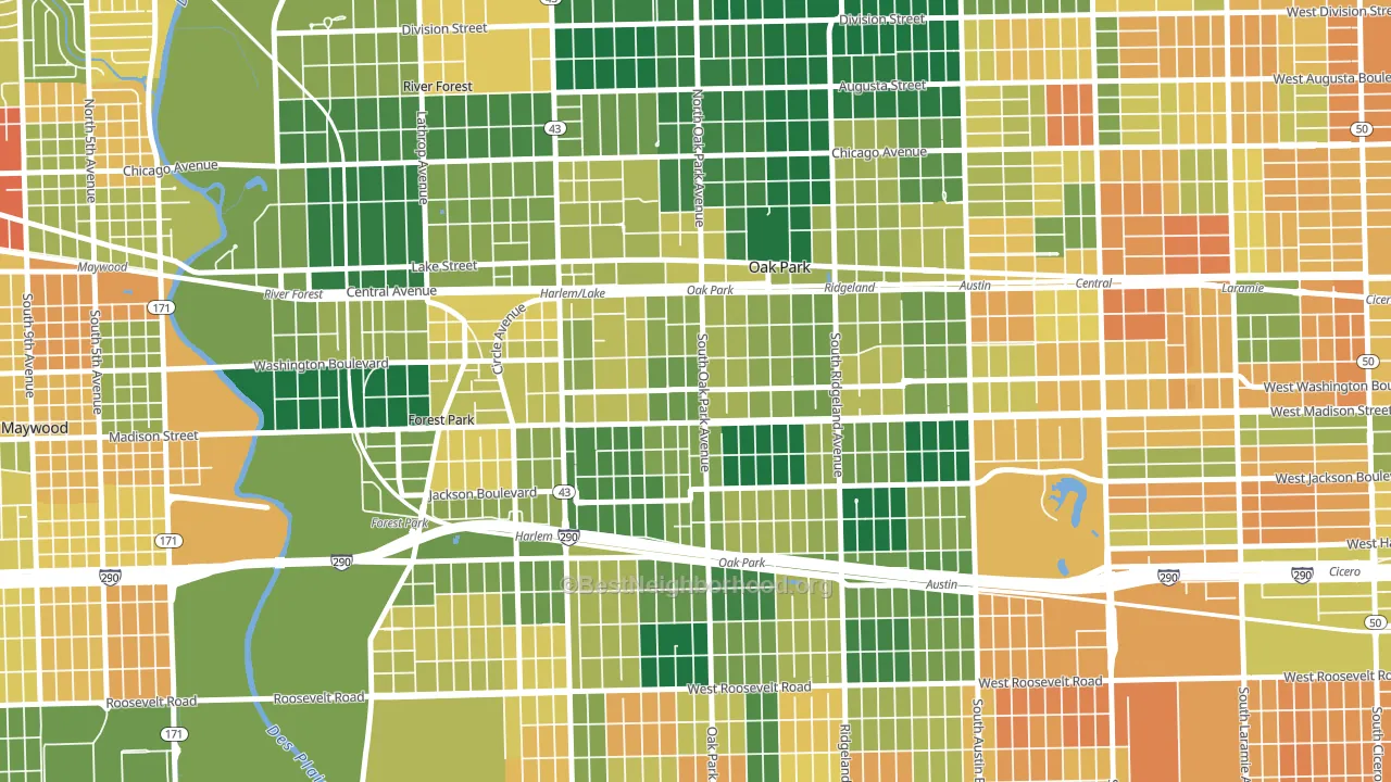 Edmund F Burton, Oak Park, IL block-group voter-turnout map