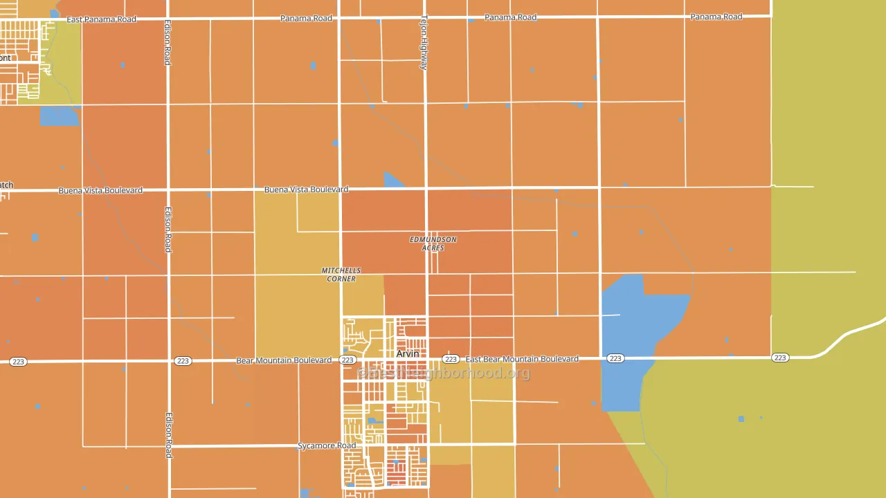 Edmundson Acres, CA block-group voter-turnout map