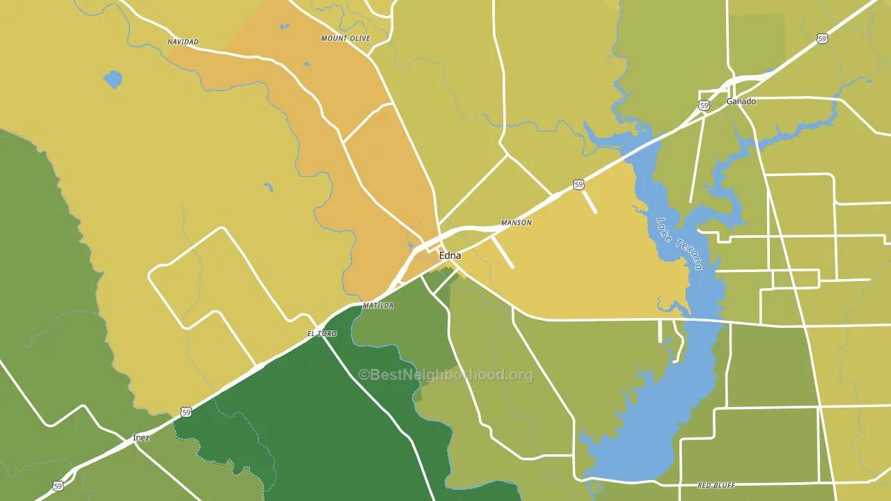 Edna, TX block-group voter-turnout map