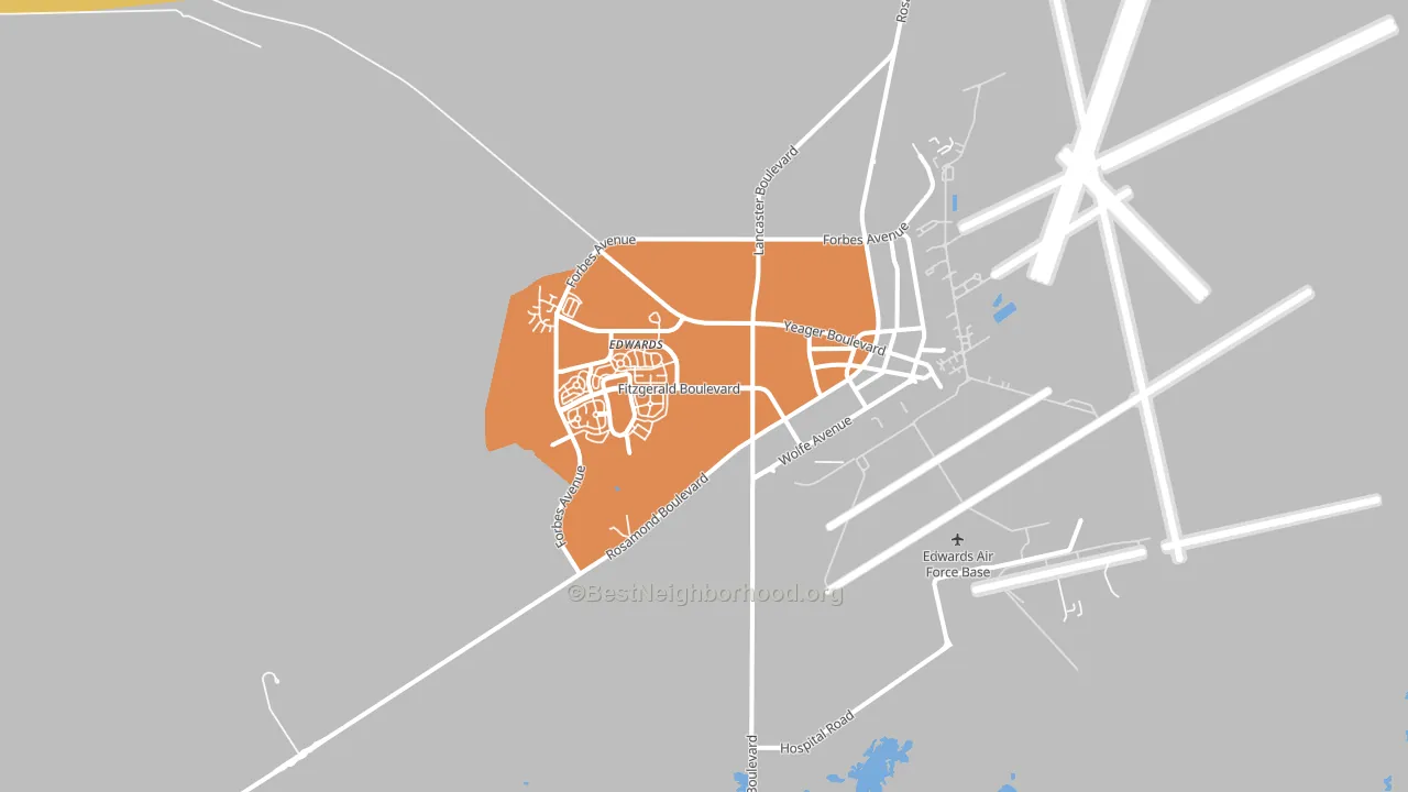 Edwards Air Force Base, CA block-group voter-turnout map