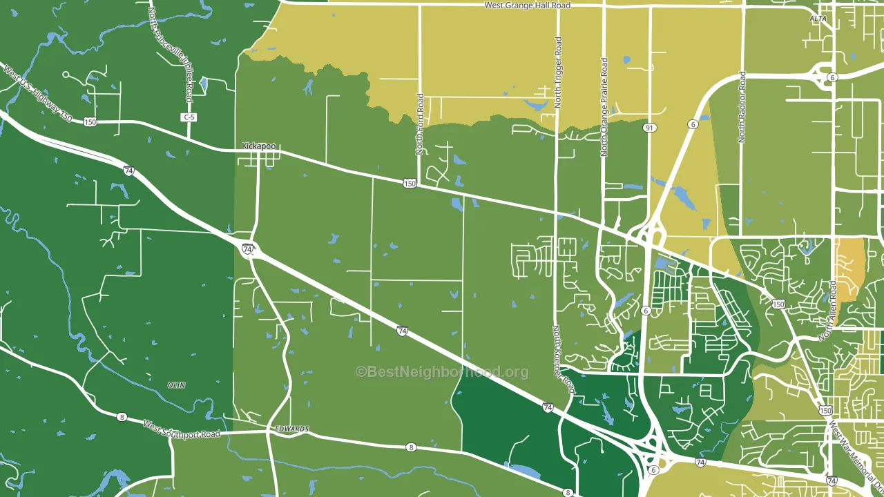Edwards, IL block-group voter-turnout map
