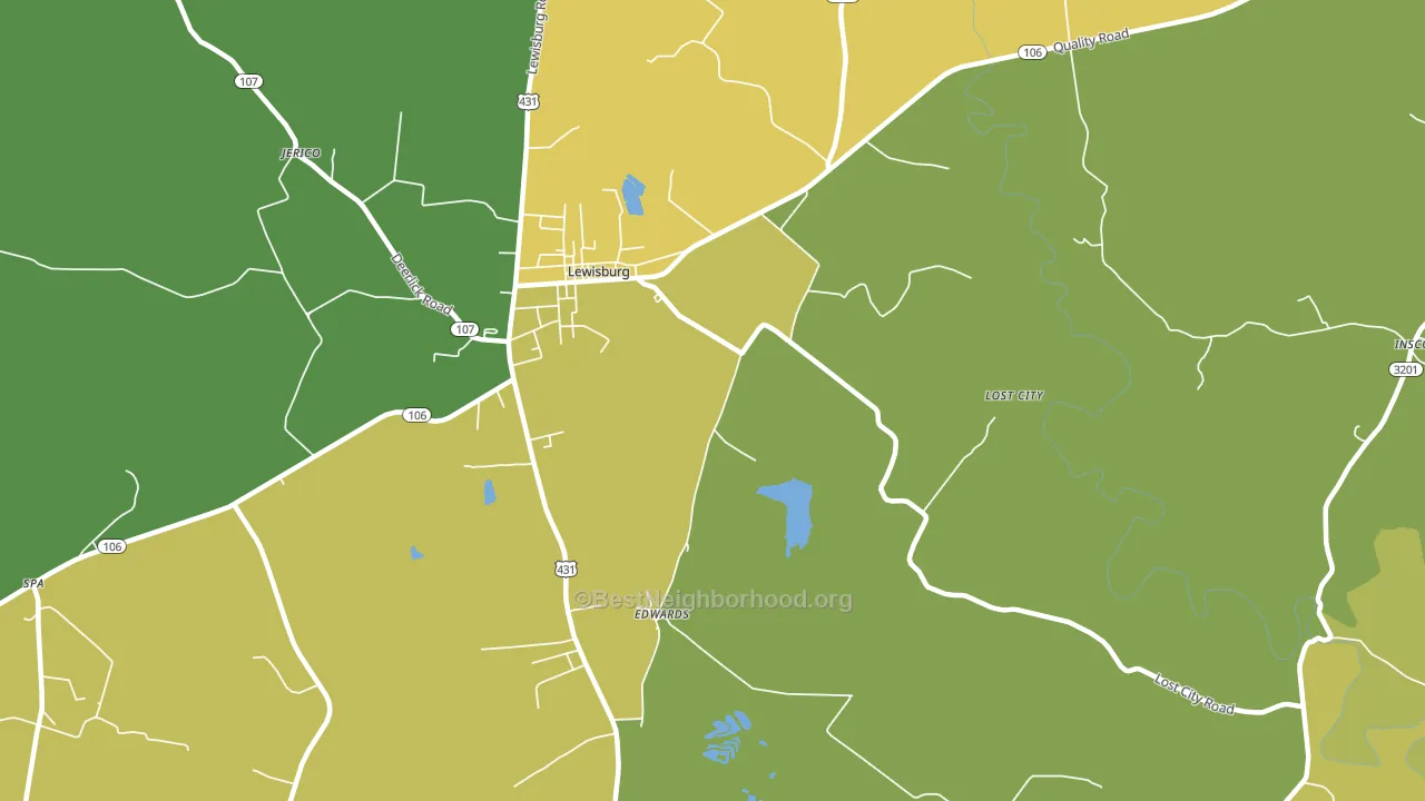 Edwards, KY block-group voter-turnout map