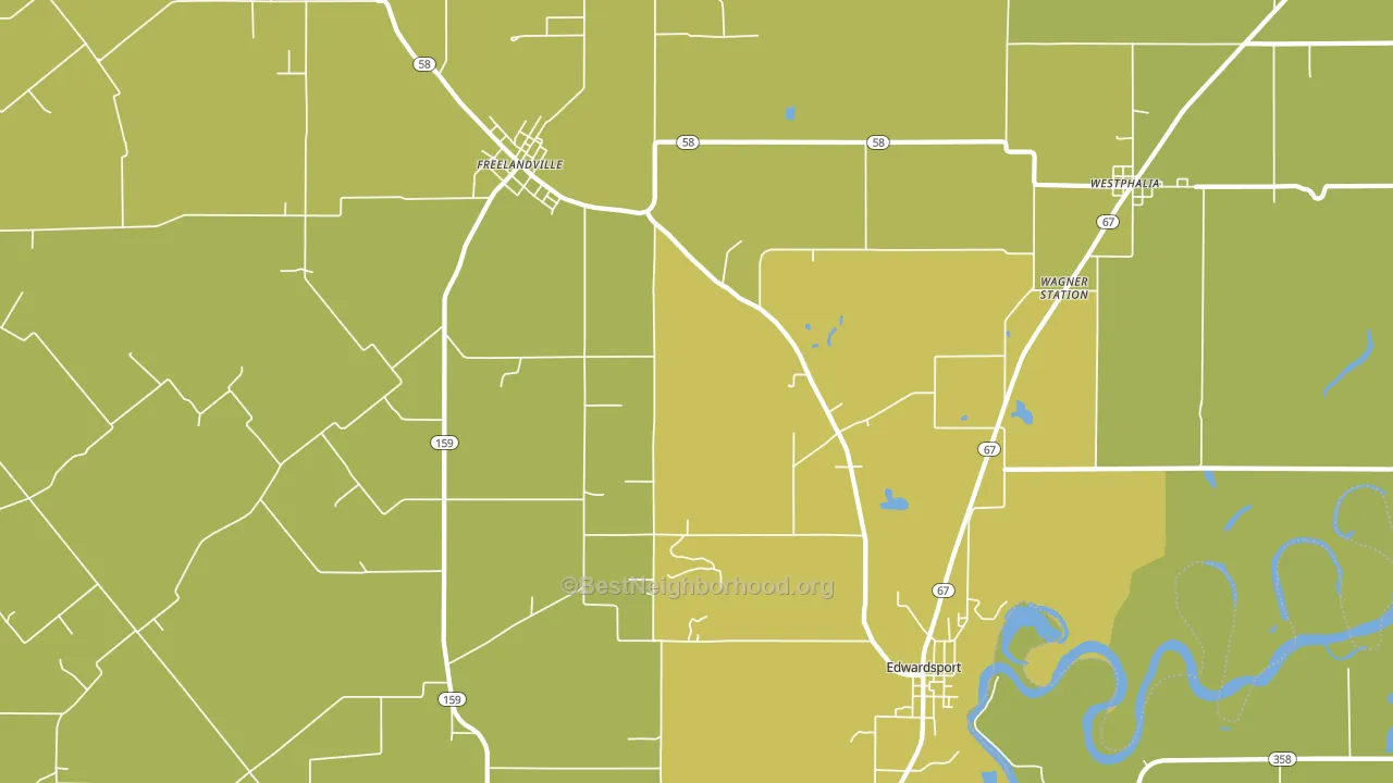 Edwardsport, IN block-group voter-turnout map