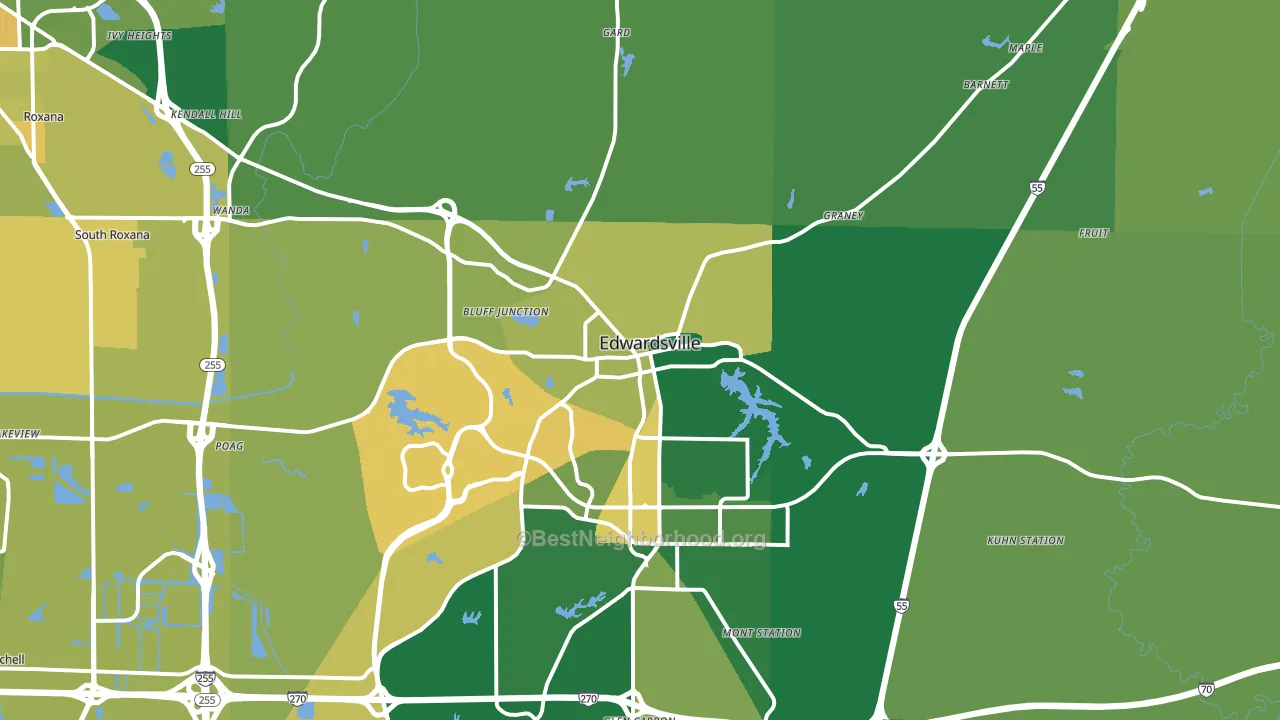 Edwardsville, IL block-group voter-turnout map