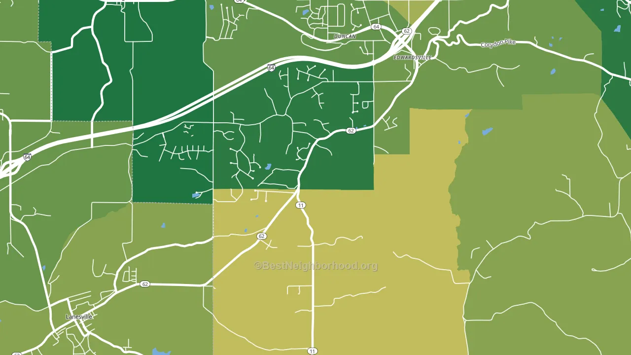 Edwardsville, IN block-group voter-turnout map