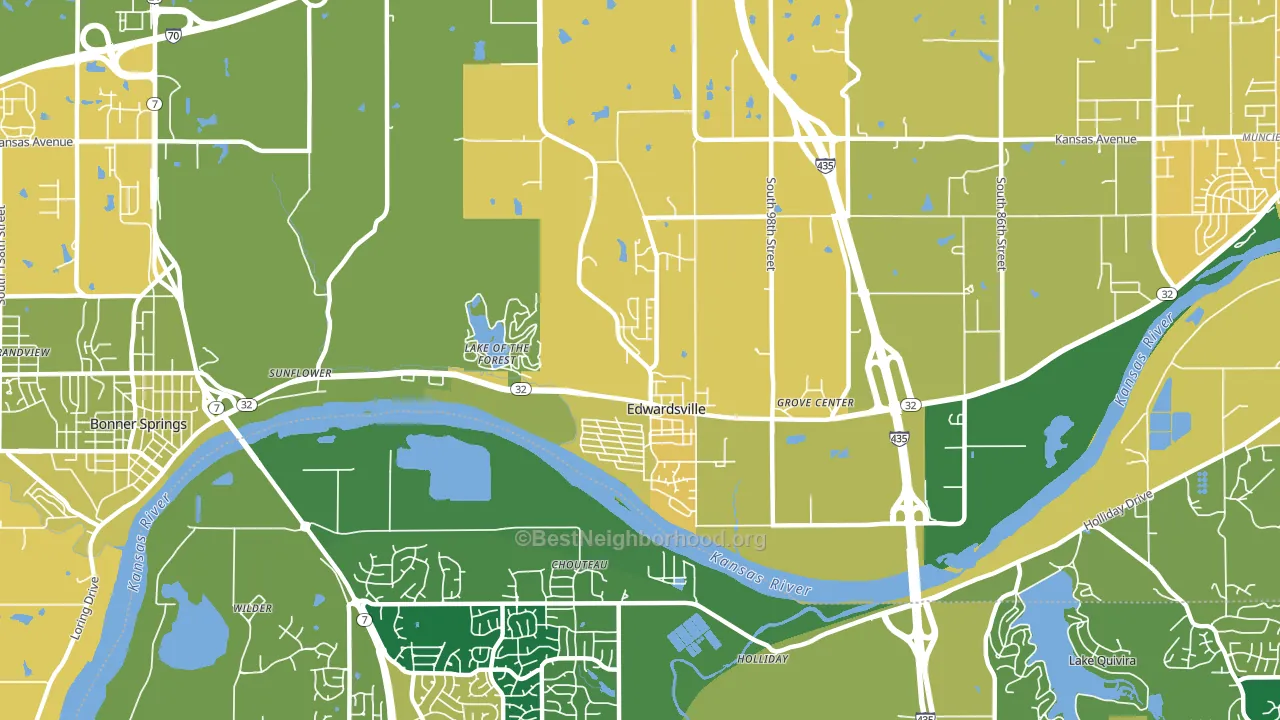 Edwardsville, KS block-group voter-turnout map