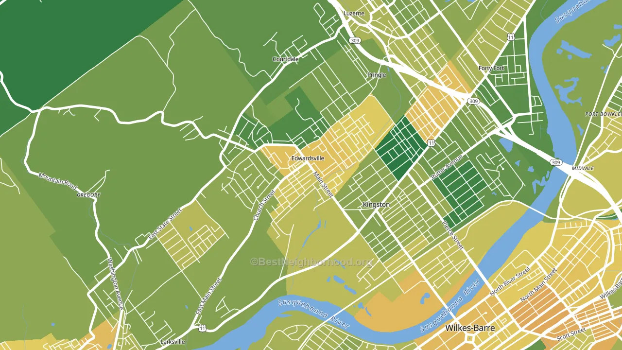 Edwardsville, PA block-group voter-turnout map