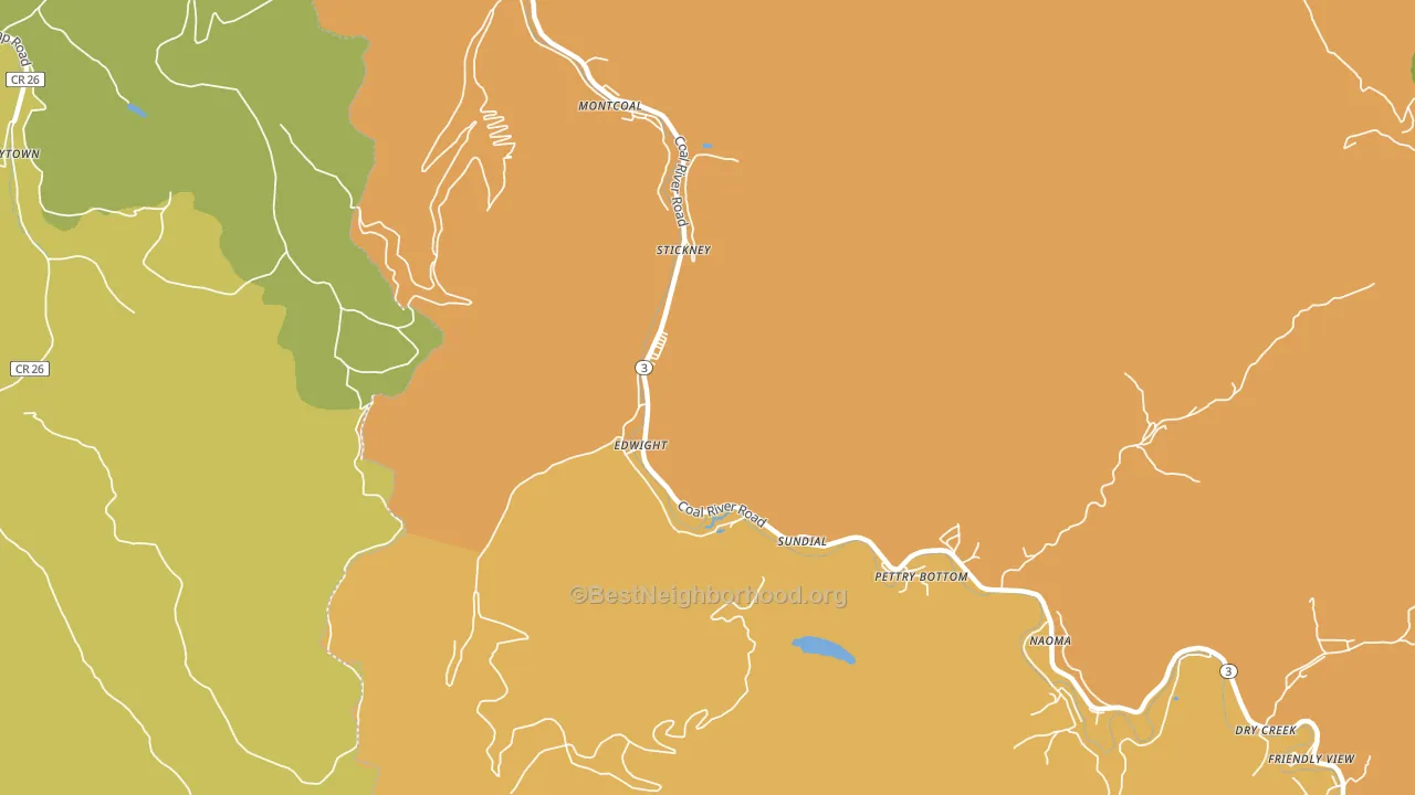 Edwight, WV block-group voter-turnout map