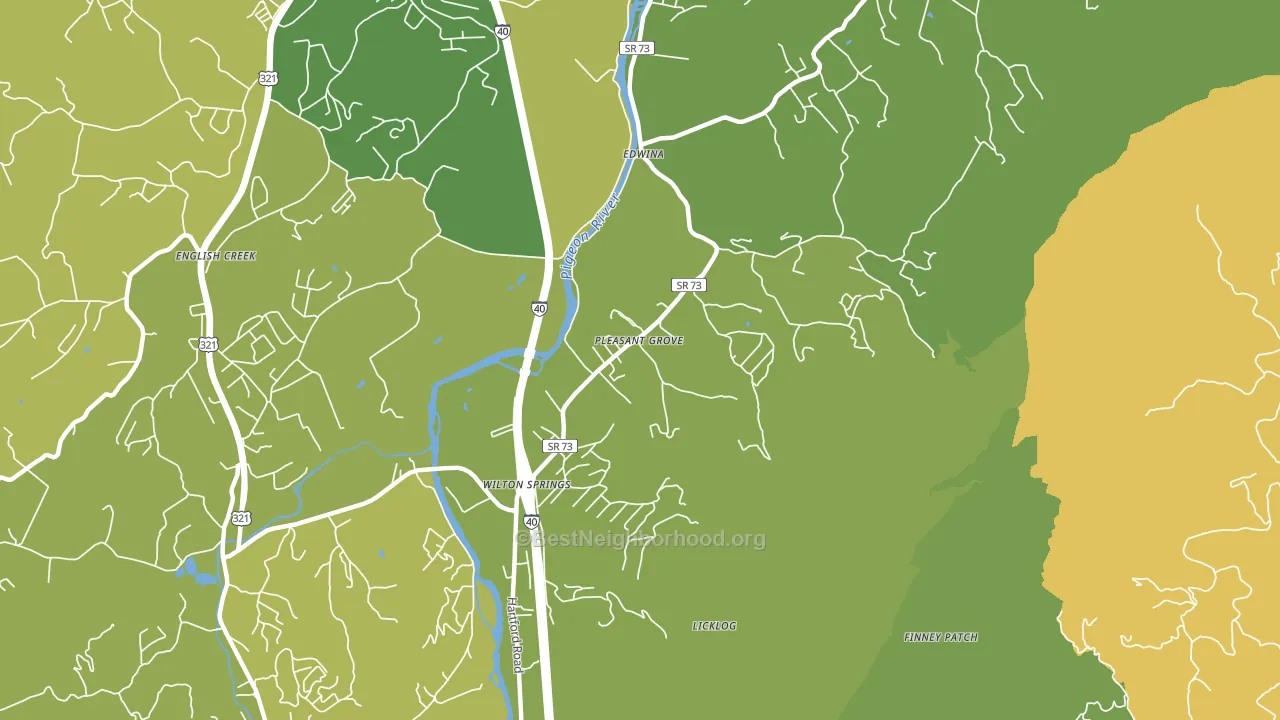 Edwina, TN block-group voter-turnout map