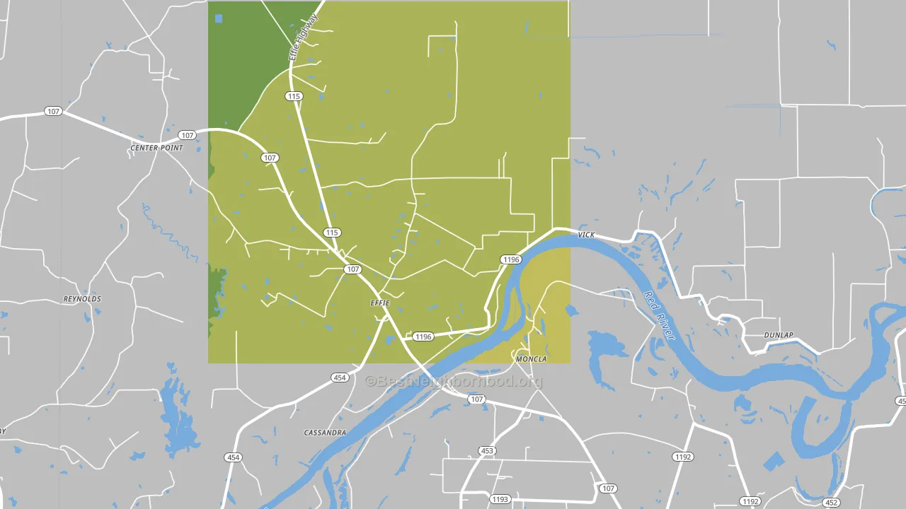 Effie, LA block-group voter-turnout map