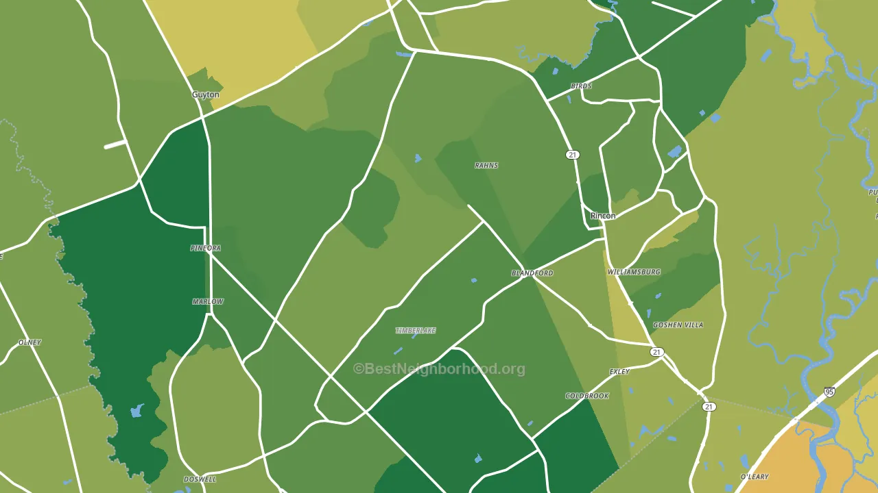 Effingham County, GA block-group voter-turnout map