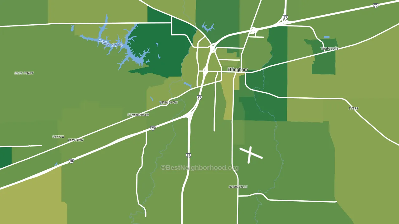 Effingham County, IL block-group voter-turnout map