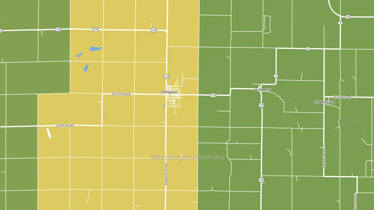 Effingham, KS block-group voter-turnout map