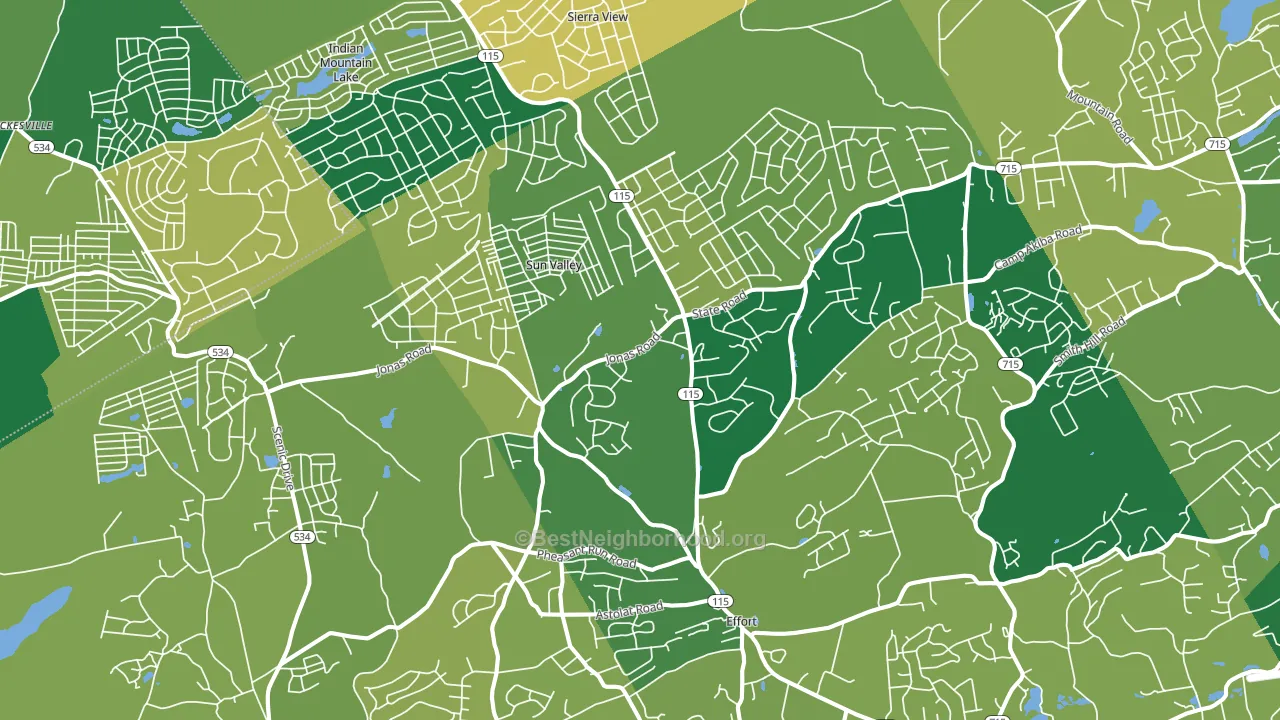 Effort, PA block-group voter-turnout map