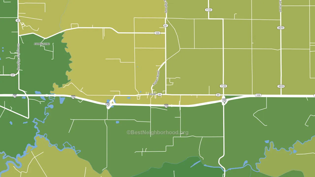 Egan, LA block-group voter-turnout map